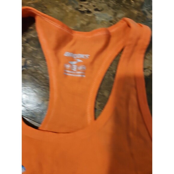 Brooks Distance Graphic Tank Women's Run Happy XS Orange Racerback (A184) - Picture 3 of 8